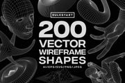 200 Vector Wireframe Shapes