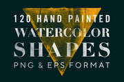 120 Hand-Painted Watercolor Shapes