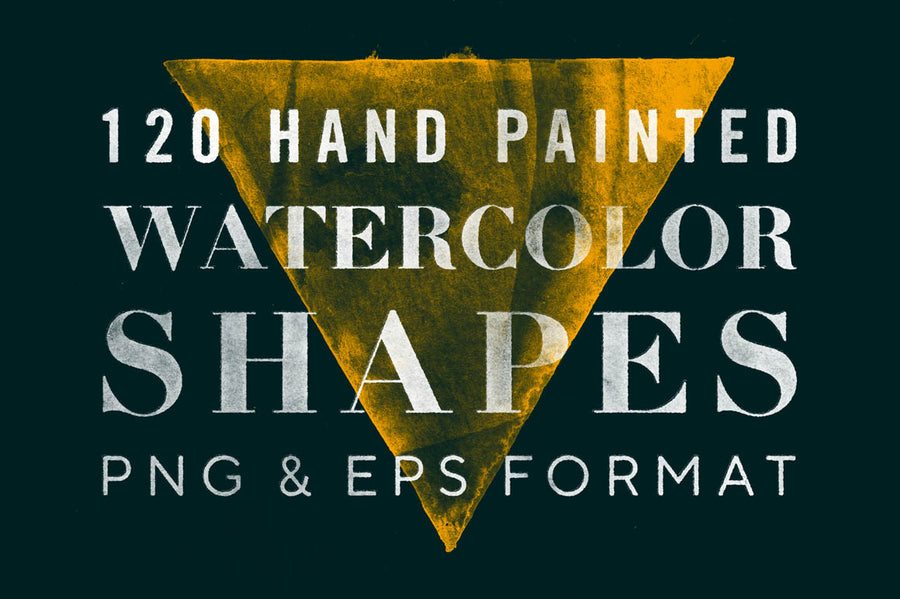 120 Hand-Painted Watercolor Shapes