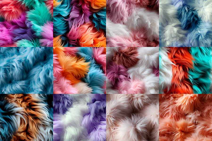 Fur Patterns Labeled Exotic Fur: 24 Seamless Patterns – RuleByArt