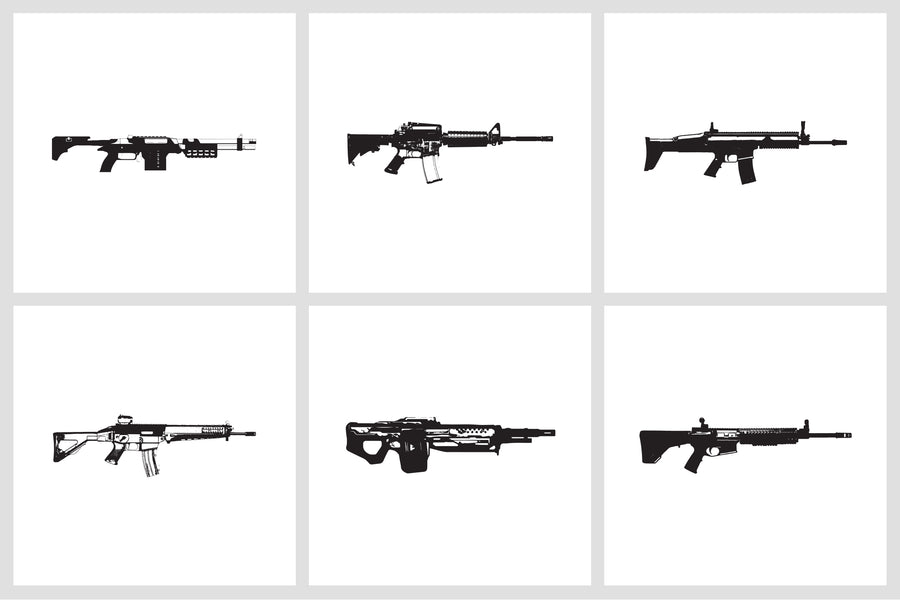 Automatics Weapon Vectors - Collection - RuleByArt