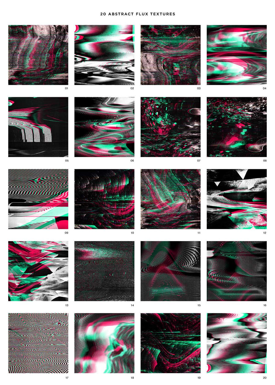 Flux Video Glitch Background Textures - Collection - RuleByArt